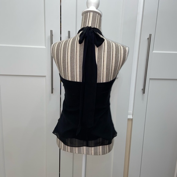 Express Black Ruffle Halter Top. - Picture 4 of 8